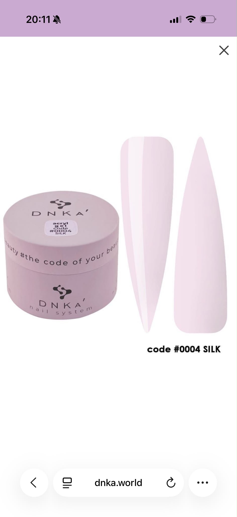 DNKa' Аcryl Gel #0004 Silk, 30 ml